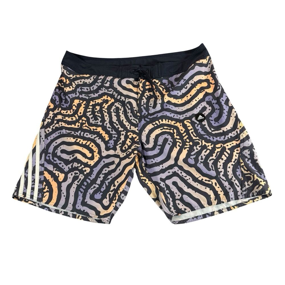 Adidas Sz 38 Swimwear Shorts Colmaze Tech HC8524 Purple Multicolor Color Maze